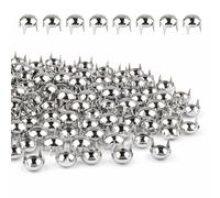 WedDecor Dome Head Punk Studs Hand Pressed Rivets for Decoration Designing Denim Leather Fabric Leathercraft, Goth Clothing, Footwear, Fashion Accessories, DIY Projects, 7MM, Silver, 100pcs