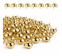 WedDecor Dome Head Punk Studs Hand Pressed Rivets for Decoration Designing Denim Leather Fabric Leathercraft, Goth Clothing, Footwear, Fashion Accessories, DIY Projects, 7mm, Gold, 100pcs