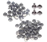 WedDecor Double Cap Leather Rivets 6mm Snap Fastener Tubular Metal Press Stud Rivets for Fabric, Bag Making, DIY Leather Craft, Cloth Repairing, Shoe Decoration, Gunmetal, 100pcs