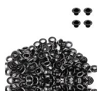 WedDecor Double Sided Black Eyelets 5mm Grommets for Leathercrafts, Sewing Projects, Bags, Scrapbook, Banners, Replacement, Durable & Lightweight, 500pcs
