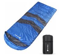 WedDecor Double Sided Zip, Waterproof Blue Sleeping Bag for 6ft Adults - 4 Season, Ultralight, Compact Sleeping Bag for Backpacking, Camping, Hiking, Hunting, Travel
