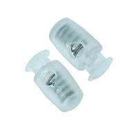 Weddecor Drawstring Clear Cord Lock Stopper with Single Hole Button Toggle and Wide Push Buttons for Bags, Paracord, Jackets, Luggage, 10pcs