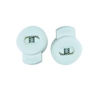 Weddecor Drawstring White Cord Lock Stopper with Single Hole Round Button Toggle and Wide Push Buttons for Bags, Paracord, Jackets, Sports, Luggage, 10pcs
