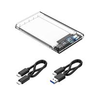 WedDecor External Hard Drive Enclosure USB 3.1 Type C, Clear 2.5 Inch SATA to USB Case for HDD SSD, Plug & Play Caddy, Compatible with Mac, Windows, Xbox, PS4, Durable Lightweight Design