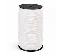 WedDecor Flat Elastic Band 3mm Strong, Flexible, and Durable Elastic Cord for Sewing, Crafts, DIY Projects, and Tailoring | Thin Elastic Perfect for Repairs and Custom Projects, White, 100 Metres