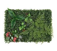 WedDecor Flower Panels Wall Décor Artificial Flowers Romantic Floral Backdrop Hedge Home Decor Wedding Party Photo Background, Green with 4 flowers, 1pc, 60 x 40cm