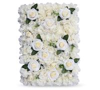 WedDecor Flowers Panels with Green Leaves, Tibet Roses, 6pcs