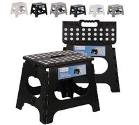 WedDecor Folding Step Stool 330lbs for Kids & Adults, 11 Inch - Black