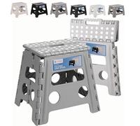 WedDecor Folding Step Stool 330lbs for Kids & Adults, 13 Inch - Light Grey