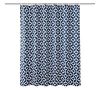 WedDecor Geometric Shower Curtain, Soft Polyester - Navy Blue, 180x180cm
