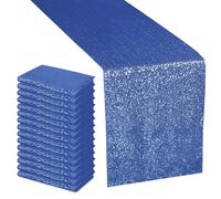 WedDecor Glitter Sequin Table Runner 11x108 Inch, For Wedding, Birthday Events, Chair Sashes Swags Christmas, Home Décor Dining Table Runners Party Decorations, Royal Blue, 1pc