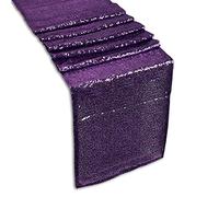 WedDecor Glitter Sequin Table Runner 11x108 Inch, For Wedding, Birthday Events, Chair Sashes Swags Christmas, Home Décor Dining Table Runners Party Decorations, Purple, 5pcs