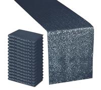 WedDecor Glitter Sequin Table Runner 11x108 Inch, For Wedding, Birthday Events, Chair Sashes Swags Christmas, Home Décor Dining Table Runners Party Decorations, Navy Blue, 1pc