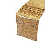 WedDecor Glitter Sequin Table Runner 11x108 Inch, For Wedding, Birthday Events, Chair Sashes Swags Christmas, Home Décor Dining Table Runners Party Decorations, Champagne, 1pc