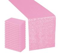 WedDecor Glitter Sequin Table Runner 11x108 Inch, For Wedding, Birthday Events, Chair Sashes Swags Christmas, Home Décor Dining Table Runners Party Decorations, Pink, 5pcs