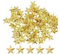 WedDecor Gold 10mm Nailhead Star Studs Hand Pressed Metal Punk Rivets for Leather craft, Goth & Accessories, Belt, Designer Clothes and DIY Decoration, 50pcs