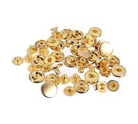 WedDecor Gold 15mm S Spring Press Studs 4 Part, Durable and Lightweight, Metal Snap Fasteners for Jackets, Jeans, Leather Craft, Straps and Clothing Repair, 10pcs