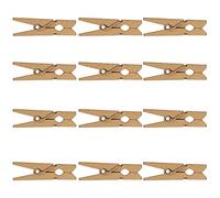 WedDecor Gold Mini Wooden Pegs for Crafts 3.5cm - Small Craft Pegs, Tiny Photo Clips, DIY Pegs for Wall Décor, Gift Tags, Handmade Cards, String Lights & Classroom Projects, 50pcs