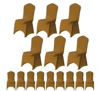 WedDecor Gold Spandex Chair Cover Stretch Removable Slipcover Dining Room Wedding Decor, Christmas Party, Banquet, Anniversary, Birthday Decoration, 50pcs