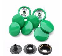 WedDecor Green 15mm Press Studs Heavy Duty Metal Nickle Free 4 Parts Snap Fasteners Rivets Button for Leather Crafts, Jackets, Bags, Straps, Jeans, Clothes Repair - Pack of 10