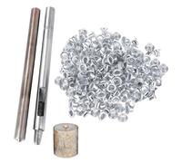 WedDecor Grommet Kit 100 Pieces 2mm Eyelets with 3 Pieces Installation Tool Kit Eyelet Punch Tool Kit For Clothing, Leathercraft, DIY Projects, Arts and Crafts and Scrapbooking, Silver