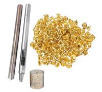 WedDecor Grommet Kit 100 Pieces 2mm Eyelets with 3 Pieces Installation Tool Kit Eyelet Punch Tool Kit For Clothing, Leathercraft, DIY Projects, Arts and Crafts and Scrapbooking, Gold