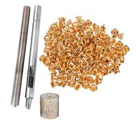 WedDecor Grommet Kit 100 Pieces 2mm Eyelets with 3 Pieces Installation Tool Kit Eyelet Punch Tool Kit For Clothing, Leathercraft, DIY Projects, Arts and Crafts and Scrapbooking, Rose Gold