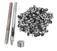 WedDecor Grommet Kit 100 Pieces 2mm Eyelets with 3 Pieces Installation Tool Kit Eyelet Punch Tool Kit For Clothing, Leathercraft, DIY Projects, Arts and Crafts and Scrapbooking, Black