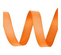 WedDecor Grosgrain Tangerine Orange Ribbon for Gift Wrapping, 15mm x 10m Solid Polyester Ribbon Perfect for Wedding Decor, Sewing, Dresses, DIY Crafts Floristry, Events, Scrapbooking Decorations