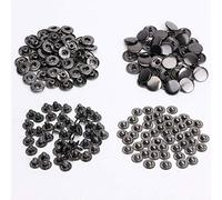 WedDecor Gunmetal 15mm S Spring Press Studs 4 Part, Durable and Lightweight, Metal Snap Fasteners for Jackets, Jeans, Leather Craft, Straps and Clothing Repair, 10pcs
