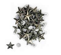 WedDecor Gunmetal 20mm Nailhead Star Studs Hand Pressed Metal Punk Rivets for Leather craft, Goth & Accessories, Belt, Designer Clothes and DIY Decoration, 50pcs