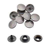 WedDecor Gunmetal Black 15mm Press Studs Heavy Duty Metal Nickle Free 4 Parts Snap Fasteners Rivets Button for Leather Crafts, Jackets, Bags, Straps, Jeans, Clothes Repair - Pack of 50