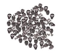 WedDecor Gunmetal Skull Shaped Punk Studs for Designing Denim Leather Fabric Leathercraft, Goth Clothing, Footwear, Decorating Fashion Accessories, DIY Projects, 8mm x 13mm, 10pcs