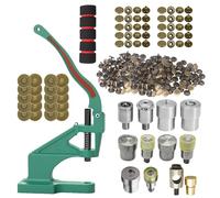 WedDecor Handbag & Purse Making Starter Set - Green Machine Hand Press with Tubular Rivets Caps, Magnetic Snap Clasps, Press Stud Buttons & Magnetic Clasp, Fixing Die Sets, Bronze