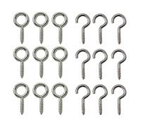 WedDecor Hooks and Eyes Screws, Heavy Duty Eye Hook Screw for Ceiling Hooks Muti-Function, Indoor & Outdoor Use, Hanging Mugs Plants, Keyring, 23mm, Silver, 2pcs