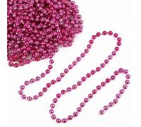 WedDecor Hot Pink Christmas Metallic Bead Garland 9 Metres Shiny Pearl String for Xmas Tree Decoration, Beaded Tinsel Chain for Crafts, Ornaments, Holiday & For Festive Decor, 1pc