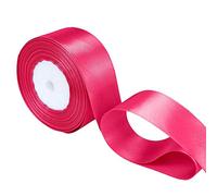 WedDecor Hot Pink Ribbon for Gift Wrapping, 15mm x 25 Metres Double Sided Polyester Satin Ribbon Roll for Christmas, Wedding, Crafting, Sewing, Hair Bow, Birthday Cake Decoration