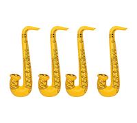 WedDecor Inflatable Guitar Saxophone Toys Favours Balloon, Musical Instruments Accessories For Kids and Adults Party Decoration, Hen Night Party, 4pcs, Yellow
