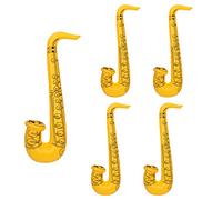 WedDecor Inflatable Guitar Saxophone Toys Favours Balloon, Musical Instruments Accessories For Kids and Adults Party Decoration, Hen Night Party, 5pcs, Yellow