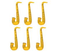 WedDecor Inflatable Guitar Saxophone Toys Favours Balloon, Musical Instruments Accessories For Kids and Adults Party Decoration, Hen Night Party, 6pcs, Yellow
