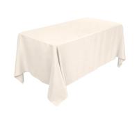 WedDecor Ivory Rectangular Tablecloth Large Durable Fabric Polyester Linen Table Cover Washable for Dining, Wedding Decoration, Birthday, Anniversary Party Events, 90 x 132 inch. Pack of 1