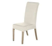 WedDecor Ivory Short Spandex Chair Cover for Wedding Hotel Restaurant Banquet Dining Room Slipcover, Stretchable and Elasticated, Slipcovers Protector, 8pcs