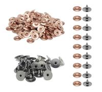 WedDecor Jeans Brass Rivets for Denim, 7mm Leather Rivets for DIY Craft, Fabric, Rivet Fasteners with Pins for Hat, Clothing, Repair, Copper, 100pcs