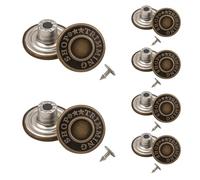 WedDecor Jeans Buttons Brass Tack Fasteners, Hammer on Aluminium Back Pin for Clothing Repair Denim Jackets, Pants, Skirts, Leatherwear, Bronze, 20mm, 10pcs