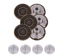 WedDecor Jeans Buttons Brass Tack Fasteners, Hammer on Aluminium Back Pin for Clothing Repair Denim Jackets, Pants, Skirts, Leatherwear, Bronze, 14mm, 10pcs