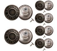 WedDecor Jeans Buttons Brass Tack Fasteners, Hammer on Aluminium Back Pin for Clothing Repair Denim Jackets, Pants, Skirts, Leatherwear, Gunmetal, 17mm, 10pcs