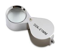 WedDecor Jewellers Loupe Eye Loup for Reading Inspection Portable Magnifying Glass Jewelers Lens, Folding Pocket Loupe, Full Metal 30x Jewelers Loupes for Coins, Diamonds, Stamps, Watches, Gemstones