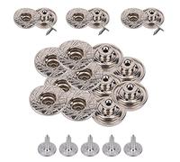 WedDecor KAM Jeans Buttons, 22mm Replacement Jeans Tack Buttons No Sew Button Fastener with Back Pin Studs for Denim, Jeans, Jackets, Clothing Repairing Alloy Buttons, Silver, 30pcs