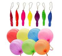 WedDecor Large Punch Plain Party Balloons 100 Pack for Kids Party, 12 inches Indoor and Outdoor Latex Baloons with Elastic Bands Birthday Party Christmas Rainbow Party Bag Fillers, Multi Colour