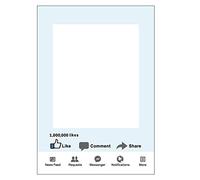 WedDecor Large Social Media Style Photo Booth Prop frame Only Facebook Like, Share, Comment for Get-together, Corporate Event, Birthday, Wedding, Parties